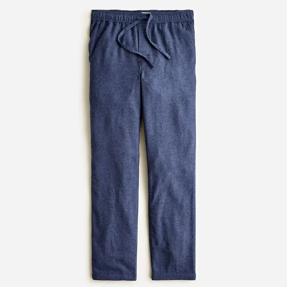 J. Crew Pajama Pant Mens XS Flannel Blue Pockets Hidden Fly Reimagined BC520 NWT